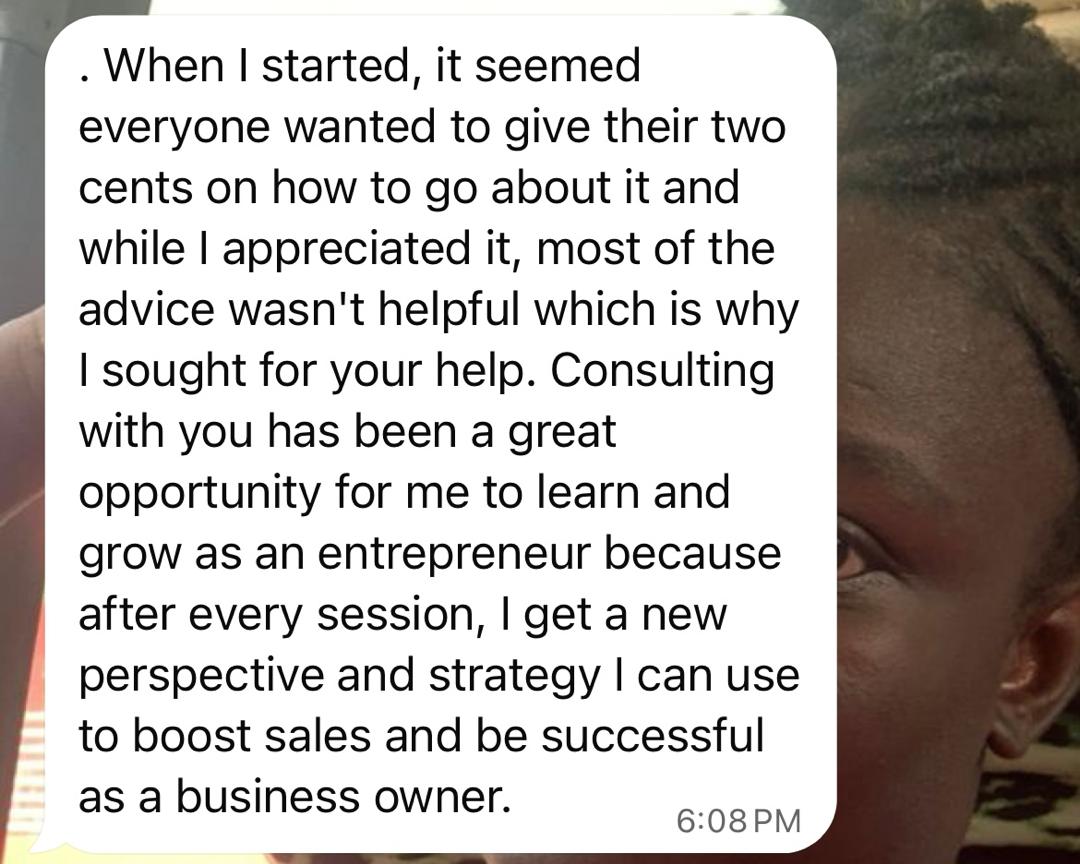 Client testimonial screenshot 1